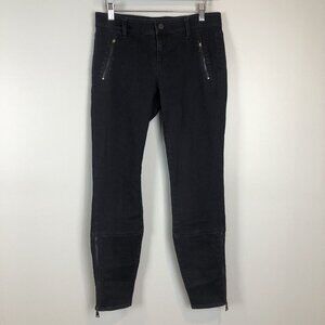 Ann Taylor Dark Wash Skinny Jeans Ankle Zip 4